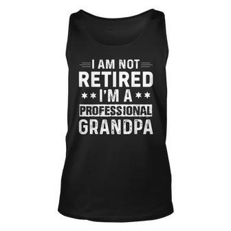 Grandpa For Men Funny Fathers Day Retired Grandfather Unisex Tank Top - Seseable