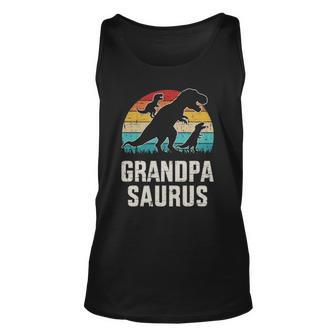 Grandpasaurus Vintage Dinosaur For Grandpa Fathers Day Unisex Tank Top | Mazezy