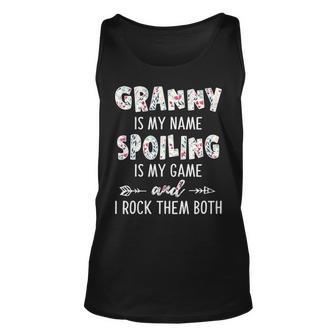 Granny Grandma Gift Granny Is My Name Spoiling Is My Game Unisex Tank Top - Seseable