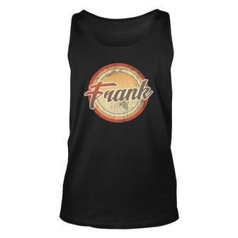 Graphic 365 Name Frank Vintage Funny Personalized Gift Unisex Tank Top | Mazezy