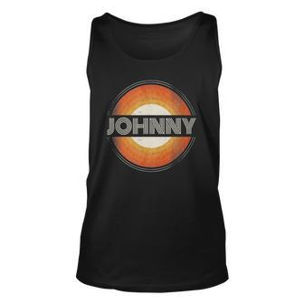 Graphic Tee First Name Johnny Retro Personalized Vintage Unisex Tank Top | Mazezy