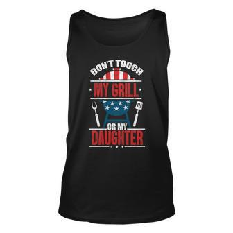 Grill Usa Flag 4Th Of July Patriotic Barbeque Dad Daddy Unisex Tank Top - Seseable