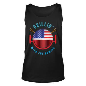Grillin Dad Grilling T 4Th Of July Independence Unisex Tank Top - Seseable