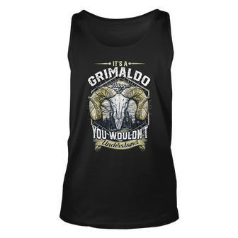 Grimaldo Name Shirt Grimaldo Family Name V2 Unisex Tank Top - Monsterry