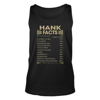 Hank Name Gift Hank Facts Unisex Tank Top - Seseable