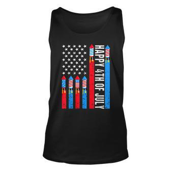 Happy 4Th Of July American Flag Fireworks Patriotic Outfits Tank Top