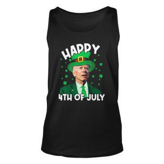 Happy 4Th Of July Biden Leprechaun Shamrock St Patricks Day Unisex Tank Top | Mazezy CA