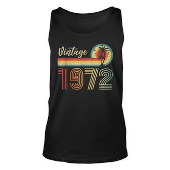 Happy 50Th Birthday Decorations For Women Men Vintage 1972 Unisex Tank Top - Seseable