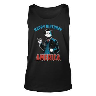 Happy Birthday America Abe Lincoln Fourth Of July Unisex Tank Top - Seseable