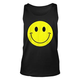Happy Face Smile Hippie Seventies 70S 70S Yellow Unisex Tank Top - Thegiftio UK