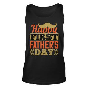 Happy First Fathers Day Dad T-Shirt Unisex Tank Top - Monsterry DE