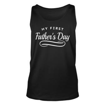Happy First Fathers Day - New Dad Gift Unisex Tank Top - Monsterry UK