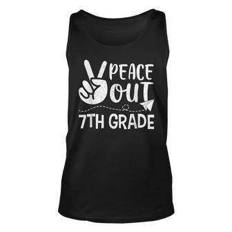 Happy Last Day Of School Retro Peace Out 7Th Grade Unisex Tank Top | Mazezy