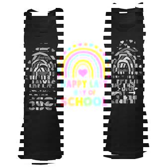 Happy Last Day Of School Teacher Student Graduation Rainbow Tank Top | Mazezy