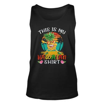 This Is My Hawaiian Vintage Dabbing Pineapple Glasses Summer Tank Top | Mazezy