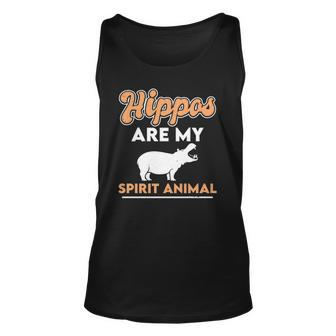 Hippos Are My Spirit Animal Hippopotamus Lover Retro Unisex Tank Top | Mazezy