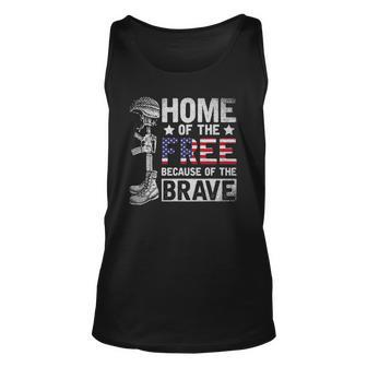 Mens Home Of The Free Because Of The Brave Proud Veteran Soldier Tank Top | Mazezy DE