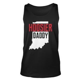 Hoosier Daddy Indiana State Map Gift Zip Unisex Tank Top | Mazezy