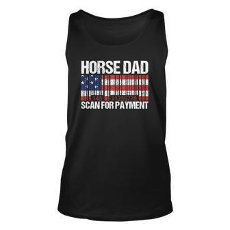 Horse Dad Scan For Payment Fathers Day Unisex Tank Top | Mazezy