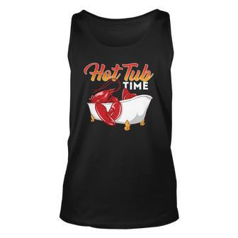 Hot Tub Time - Funny Lobster Shrimps Crawfish Crab Seafood Unisex Tank Top | Mazezy