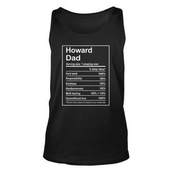 Mens Howard Dad Men Nutrition Facts Fathers Day Michigan Tank Top | Mazezy