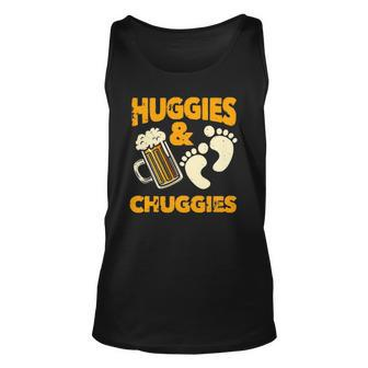 Huggies And Chuggies Funny Future Father Party Gift Unisex Tank Top | Mazezy