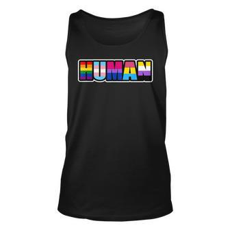 Human Lgbt Flag Gay Pride Month Transgender Unisex Tank Top | Mazezy UK