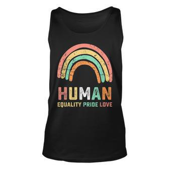 Human Rainbow Support Equality Pride Love Lgbt Rights Unisex Tank Top - Thegiftio UK