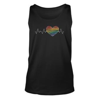 Human Rights Equality Gay Pride Month Heartbeat Lgbt Unisex Tank Top | Mazezy UK