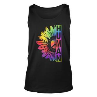 Human Sunflower Lgbt Tie Dye Flag Gay Pride Proud Lgbtq Unisex Tank Top | Mazezy