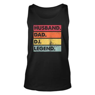 Husband Dad Dj Legend Dj Disc Jockey Music Player Raglan Baseball Tee Tank Top | Mazezy