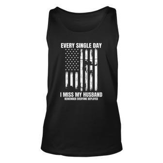Womens Husband Remember Everyone Deployed Red Friday Military Flag Tank Top | Mazezy