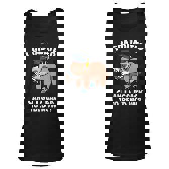 I Graduated Can I Go Back To Bed Now Funny Graduation Sloth V2 Unisex Tank Top - Thegiftio UK