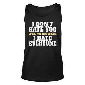 I Hate People Funny Sarcastic For Pessimists Unisex Tank Top - Thegiftio UK