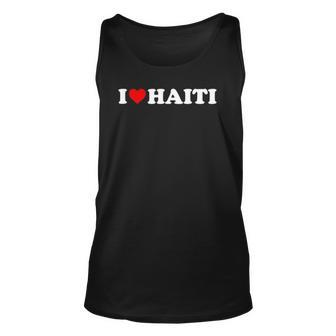 I Love Haiti - Red Heart Unisex Tank Top | Mazezy