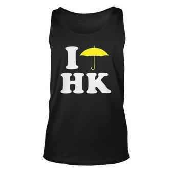 I Love Hk Yellow Umbrella Hong Kong Movement Unisex Tank Top | Mazezy