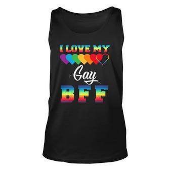 I Love My Gay Bff Rainbow Lgbt Pride Proud Lgbt Friend Ally Unisex Tank Top | Mazezy
