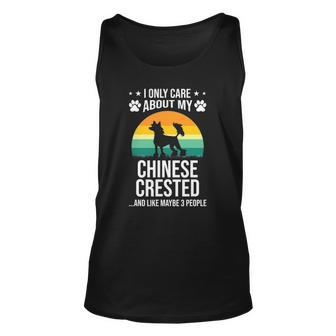 I Only Care About My Chinese Crested Dog Lover Unisex Tank Top | Mazezy