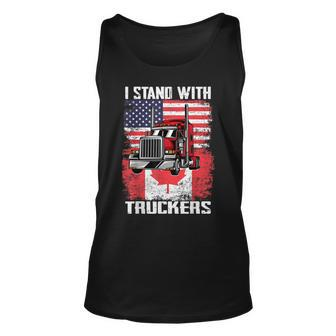 I Stand With Truckers - Truck Driver Freedom Convoy Support Unisex Tank Top - Seseable