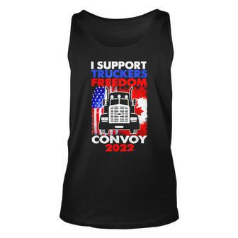 I Support Truckers Freedom Convoy 2022 V3 Unisex Tank Top - Seseable