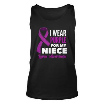 I Wear Purple For My Niece Lupus Uncle Aunt Lupus Awareness Unisex Tank Top | Mazezy
