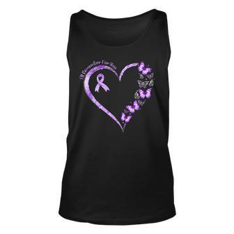 Ill Remember For You Purple Butterfly Alzheimers Awareness Unisex Tank Top - Thegiftio UK
