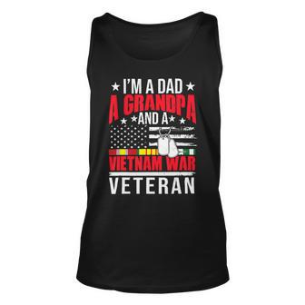 Im A Dad A Grandpa A Vietnam War Veteran Fathers Day T-Shirt Unisex Tank Top - Monsterry AU