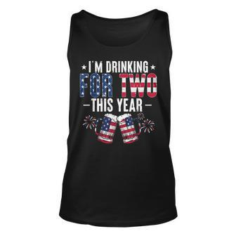 Im Drinking For Two Pregnancy 4Th Of July Men New Dad Unisex Tank Top - Seseable