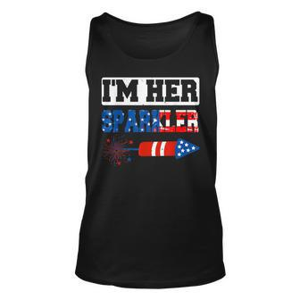 Im Her Sparkler 4Th Of July American Pride Matching Couple Unisex Tank Top - Seseable