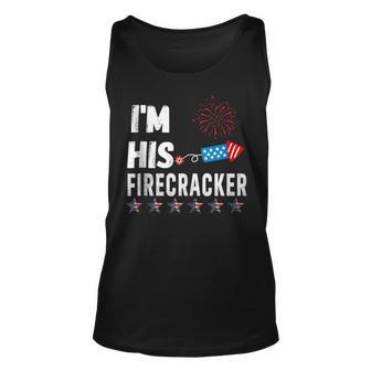 Im His Firecracker Cute 4Th Of July Matching Couple For Her Unisex Tank Top - Seseable