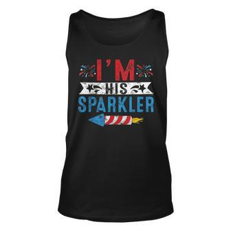 Im His Sparkler 4Th July His And Hers Matching Couples Unisex Tank Top - Seseable