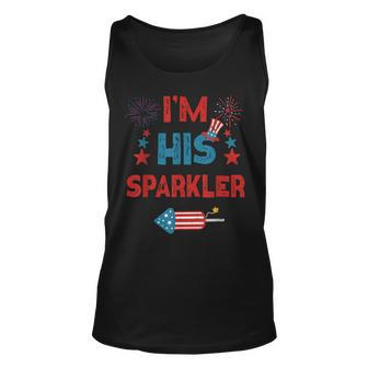 Im His Sparkler 4Th Of July Fireworks Matching Couples Unisex Tank Top - Seseable
