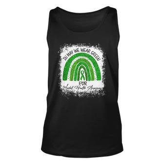In May We Wear Green For Mental Health Awareness Rainbow Unisex Tank Top | Mazezy