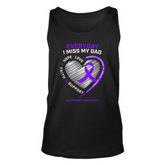 In Memory Dad Purple Alzheimers Awareness Unisex Tank Top | Mazezy